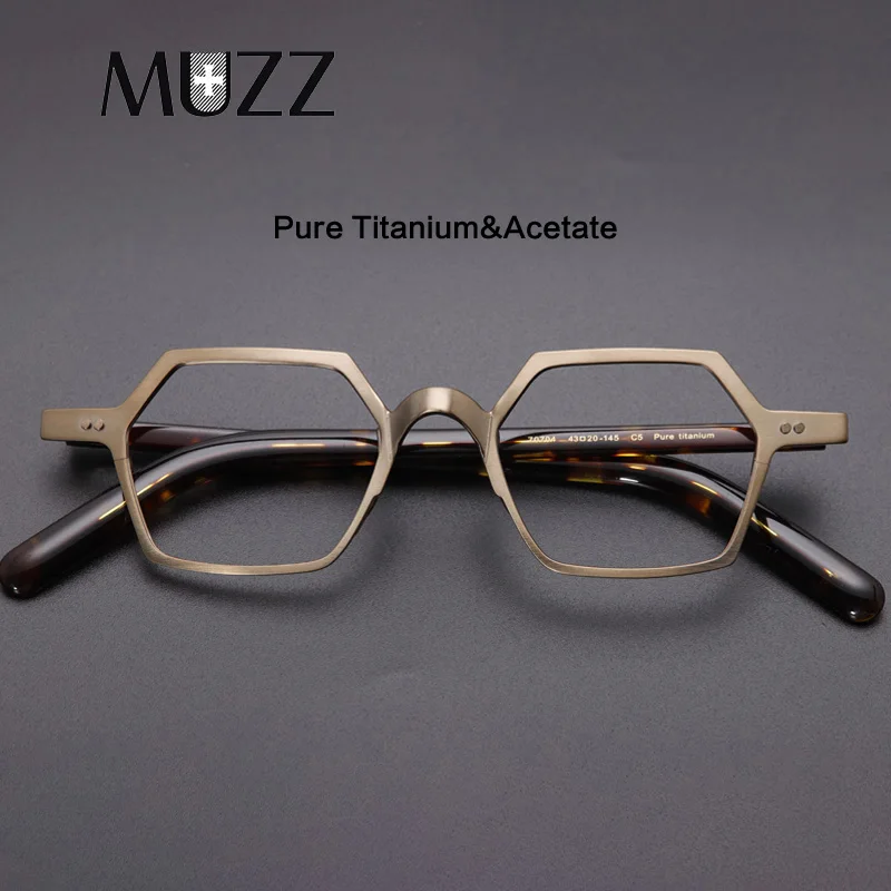 Men Titanium Glasses Frame Square Japan Luxury Myopia Optical Prescription Acetate Eyeglasses