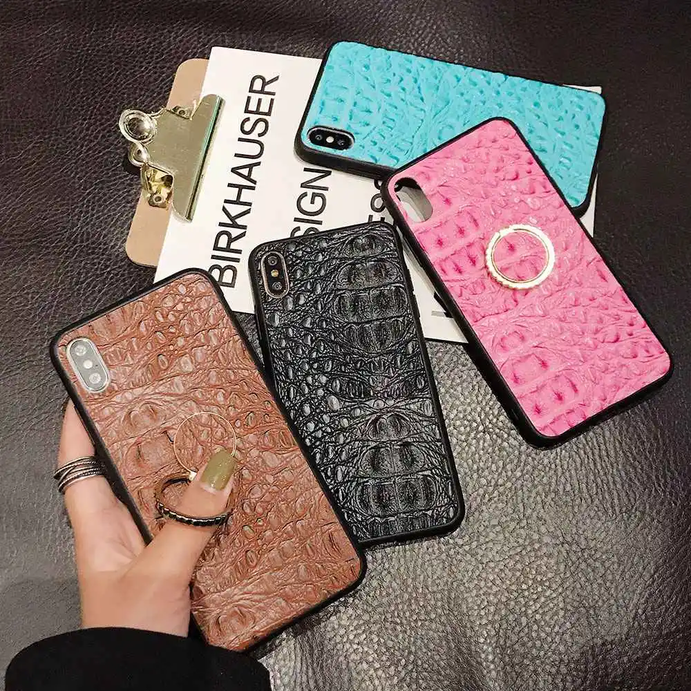 KISSCASE чехол для телефона из крокодиловой кожи samsung S8 S9 S10 A80 A90 с кольцом Fundas Plus TPU + PC