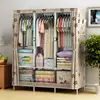 Simple Cloth Wardrobe Fabric Steel Tube Assembly Closet Bedroom Clothes Hanging Storage Wardrobe Dormitory Storage Cabinet 3