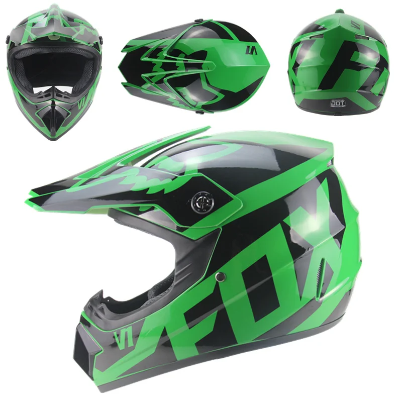 black green Мотоциклетный взрослый шлем для мотокросса внедорожный шлем ATV Dirt bike горные MTB DH гоночный шлем кросс шлем capacetes - Цвет: black green