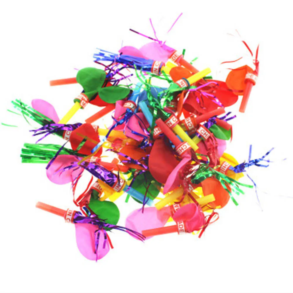 50pcs 50 шт. воздушный шар-свисток Классические игрушки Детские вокальные игрушки реквизит для болельщиков, производитель шума, товары для дня рождения, забавная игрушка в подарок - Цвет: 50pcs