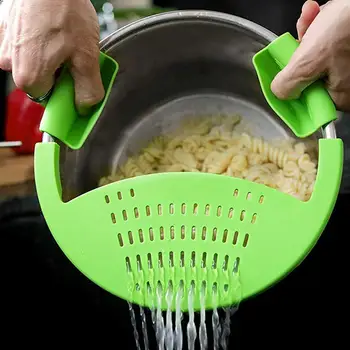 

Kitchen Food Oil Drainer Silicone Pot Pan Bowl Funnel Strainer Kitchen Rice Washing Colander Gadgets Accessories Cooking Tools