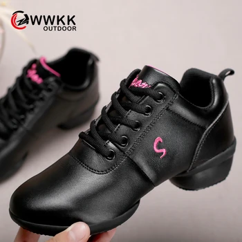 

WWKK 2019 Autumn Dancing Shoes For Women Modern Jazz Ballroom Tango Latin Dance Sneakers Comfortable Breathable Soft Gym Shoes
