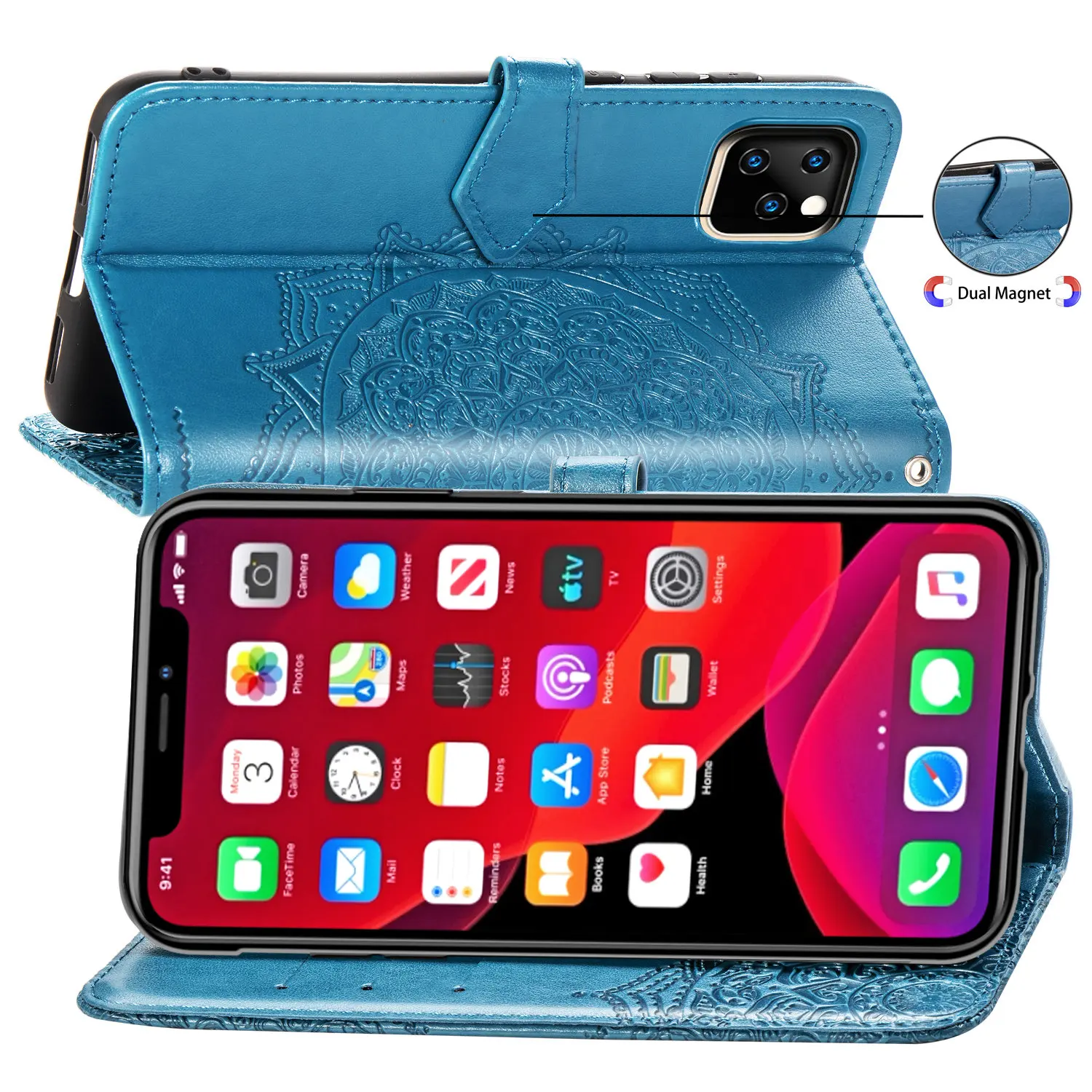 Кожаный чехол-бумажник с откидной крышкой для iPhone 11 Pro XS Max X XR 6S 6 7 8 Plus iPhone7 iPhone11 7Plus 8 Plus Чехол-книжка из мягкого ТПУ