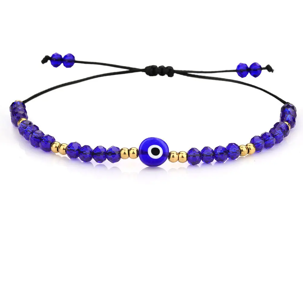 Turkish Evil Eye Bracelet Sets Colorful Crystal Resin Bead Rope Chain Eyes Lucky Couple Male Bracelets for Women Charm Jewelry