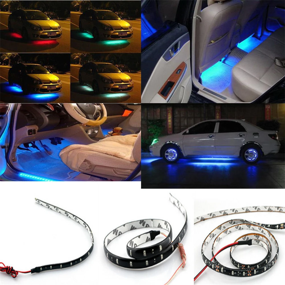 12V автомобильный интерьер Водонепроницаемый гибкий светильник 4 цвета