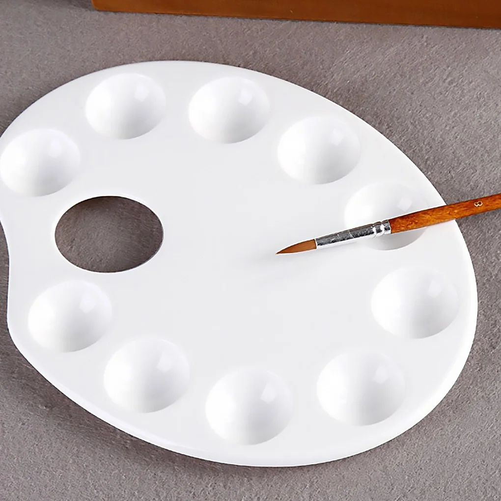 Painting Palette 6 PCS Painting Palette, 10 Wells Round Paint Palette Tray  Metal Paint Mixing Palette Tray