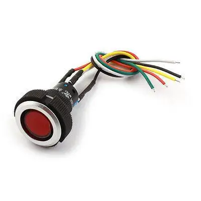 

DC 24V 22mm Panel Mount SPDT Latching Push Button Switch w Red Pilot Lamp