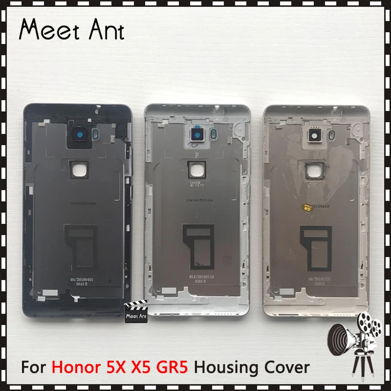 Высокое качество для Huawei Honor 5X X5 GR5 задняя крышка батарейного отсека задняя крышка с кнопкой громкости питания+ объектив камеры
