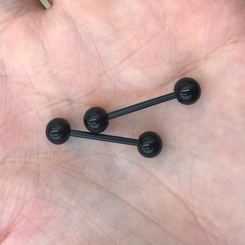 2Pcs 1.6x16mm Bars Candy Color Soft Acrylic Tongue Piercing Balls Plastic Barbell Nipple Piercing Tongue Rings Party Jewelry 14G piercing jewelry,body piercing jewelry,body jewelry