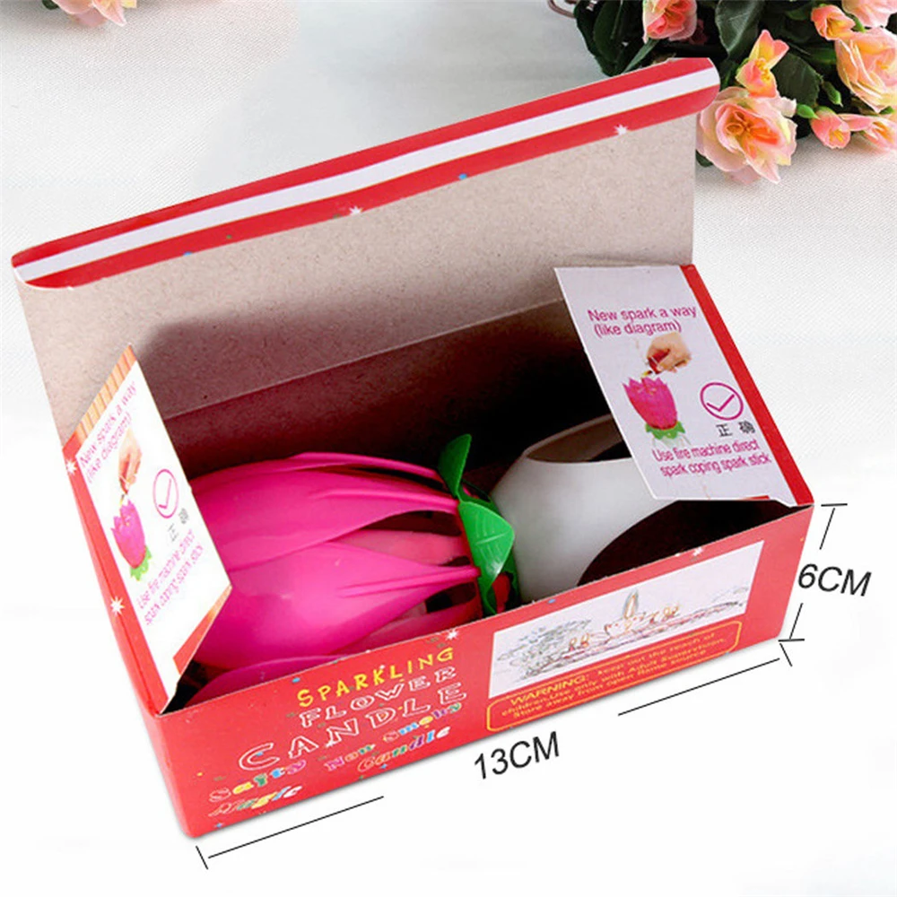 PACK OF 10 MUSICAL LOTUS FLOWER HAPPY BIRTHDAY CANDLE PARTY GIFT PRESENT