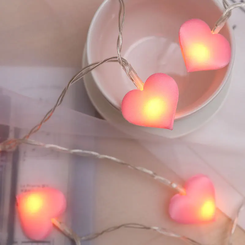 

Pink Heart Shape Lamp String LED Love Wedding Fairy Light String Girl Party Indoor Home Garland Bedroom Decorative Surprise Lamp