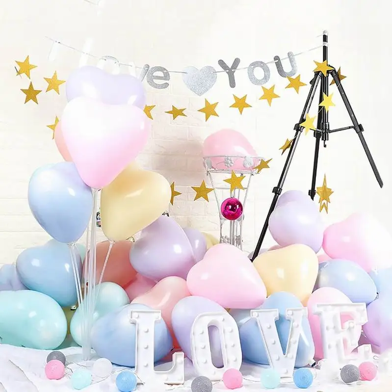 10pcs 10inch Macaron Heart Balloons Happy Birthday Helium Latex Balloon Wedding Party Decoration Event Party Supplies