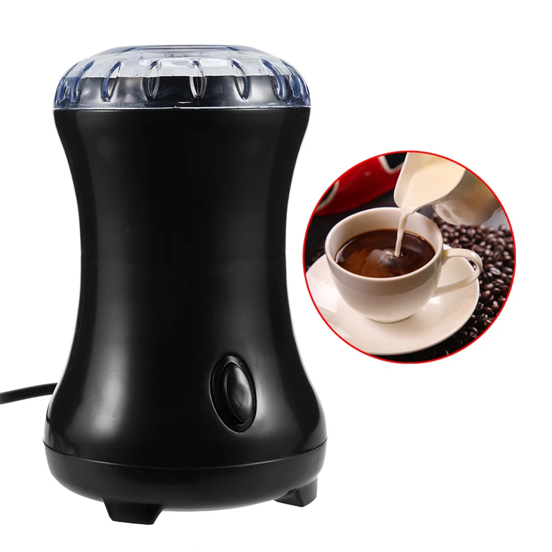 Household Coffee Grinder Bean Grinding Miller Food-Grade Transparent
Cover With Stainless Steel Bowl And Grinding Blades