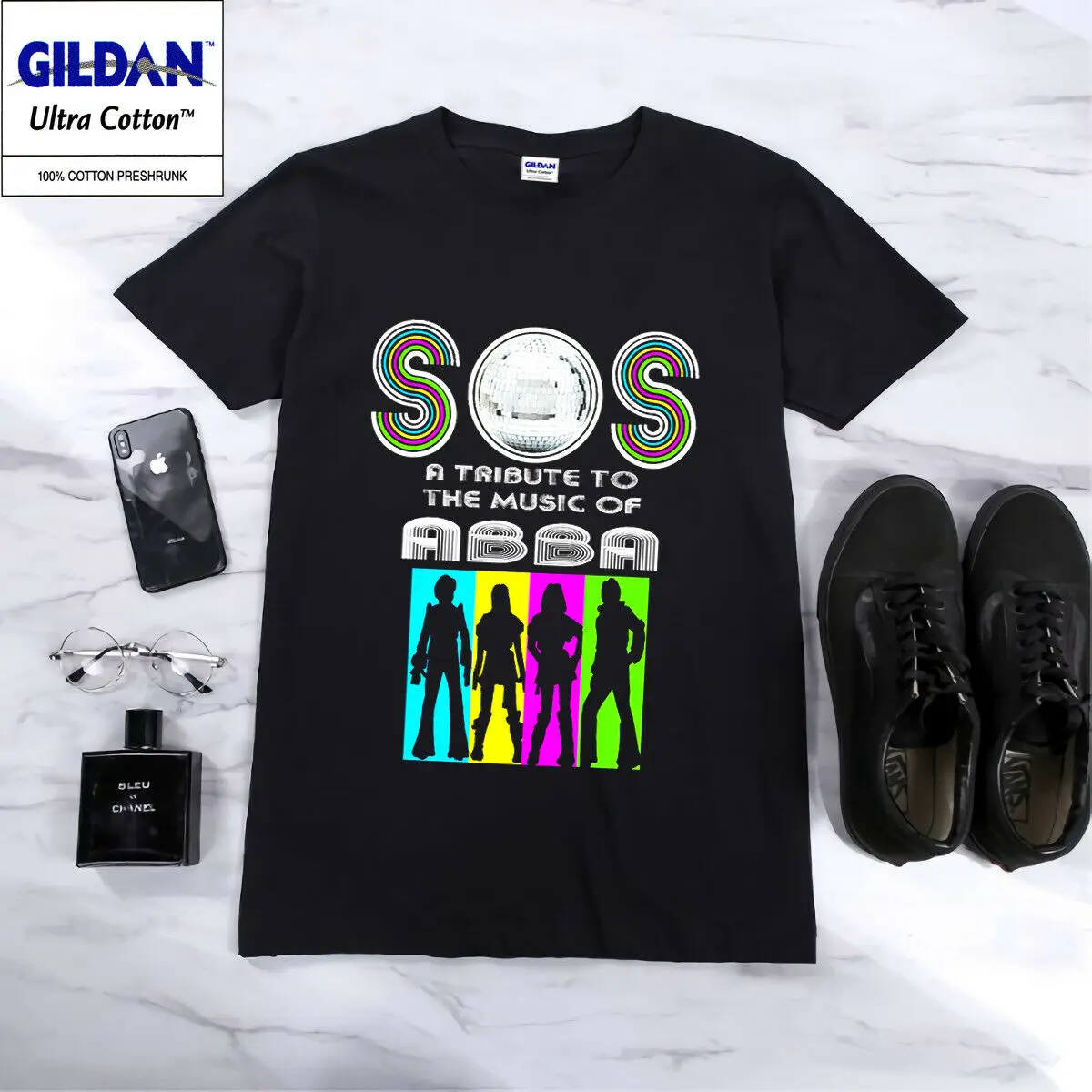 

T-SHIRT ABBA BAND POP 70s SOS A Tribute To The Music Off All Size S To 2XL 3XL