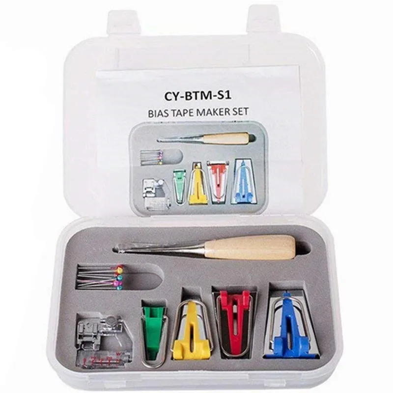 11pcs Bias Binding Maker Set Bias Tape Maker Kit Multifunction Domestic DIY  Sewing Machine Accessories Quilting Craft Tools 