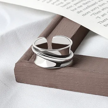 

925 Sterling Silver Vintage Rings Creative Geometric Handmade for Women Party Jewelry Accessories jz228