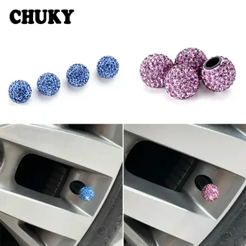 

Car Tire Rhinestone Valve Caps for Seat Leon Ibiza Renault Duster Megane 2 Logan Captur Clio Mazda 3 6 CX-5 Hyundai I30
