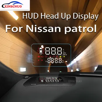 

XINSCNUO Airborne computer OBD Car HUD Head Up Display For Nissan patrol 2015~2019 Safe Driving Screen OBD Speedometer Projector