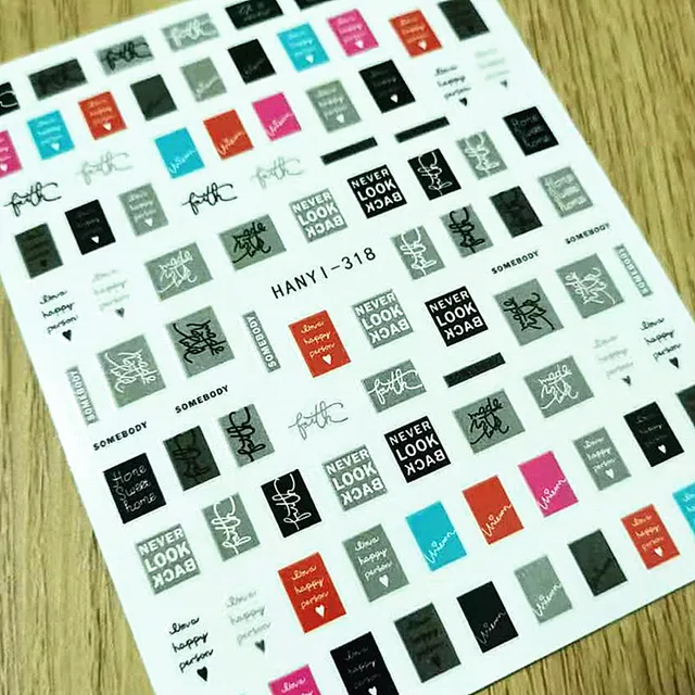 Newest MG505-02 lable design nail stickers 3d Japan Korea style nail decals self-adhesive DIY nail decoration tools hanyi 318