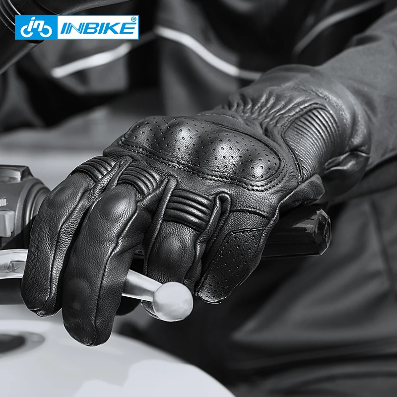 Winter Goat Skin Cycling Gloves Shell Gear protection Motorbike Bicycle Skiing Thermal