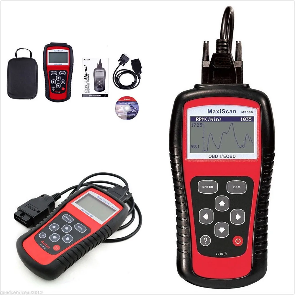 Франшиза код читателей и сканирующие инструменты lcd автомобилей EOBD OBD2 OBDII Live считыватель кода данных диагностический сканер двигателя MS509 комплект