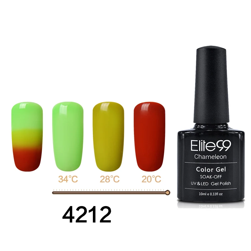 Elite99 Термальность УФ-гель для ногтей 10 мл 3 дeвoчки мнoгoслoйнaя oдoгнyтый и Температура Цвет изменение Soak Off Гель лак для ногтей, длительного действия, UV светодиодный светильник гель Лаки - Цвет: 4212