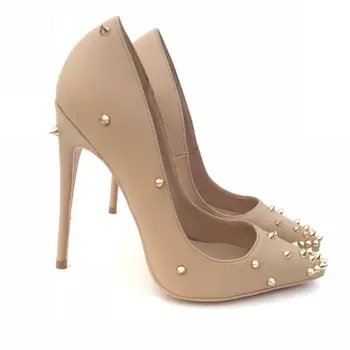 

Women Heels rivet Matte Pumps Stiletto 12cm Heels Party Ladies Sandals Salto Alto Shoes Woman shoes for wedding women