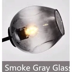 Smoke Gray Glass Современная люстра в скандинавском стиле для столовой гостиной светодиодные светильники стеклянный, для спальни светильник люстры освещение винтажный Лофт промышленный - Цвет абажура: Smoke Gray Glass