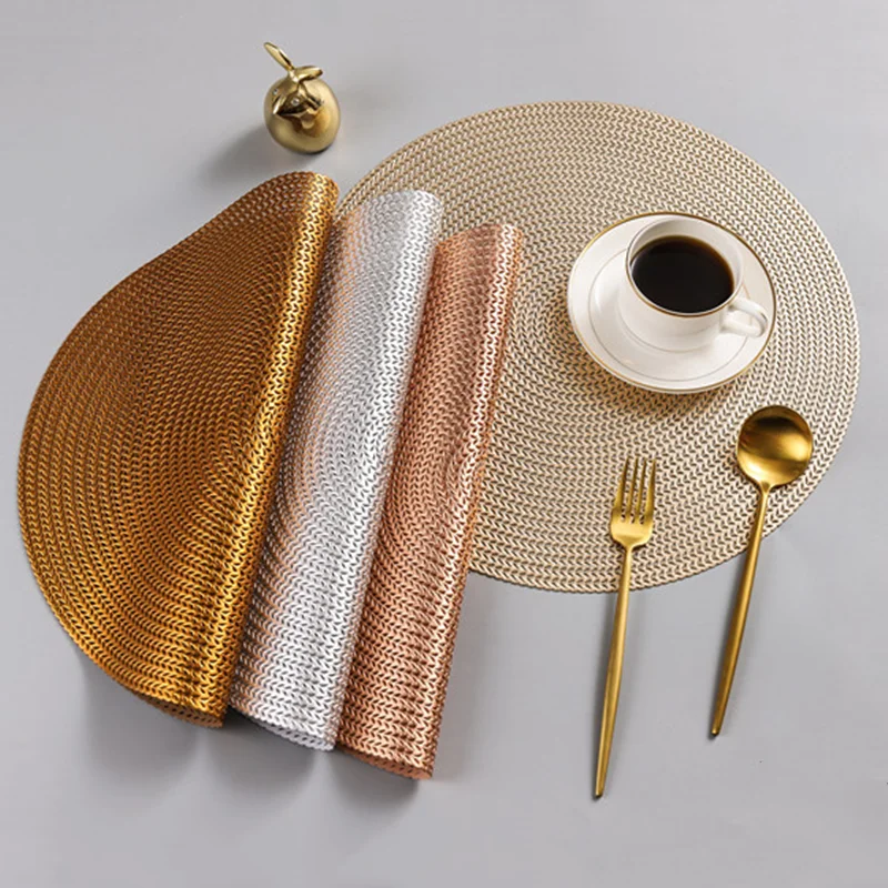 

Diameter 38cm New Round Placemat Table Mat Non-slip Heat Insulation Eco-Friendly Placemats For Dining Table Accessories