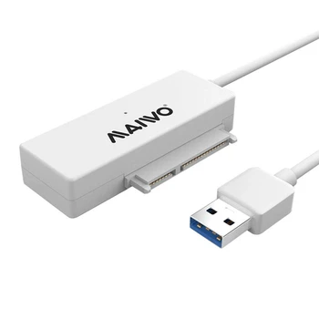 

MAIWO K10435A USB3.0 to SATA 1/2/3 Converter Cable with Power Supply Slot for 2.5 Inch HDD SSD Hard Drive HD Disk(White)