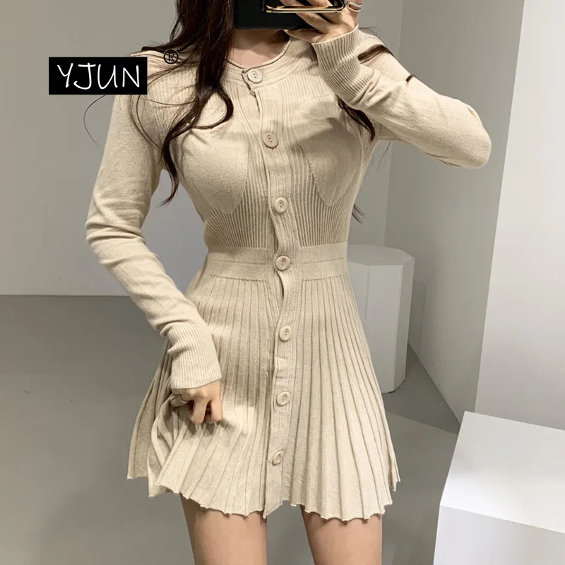 button up sweater dress