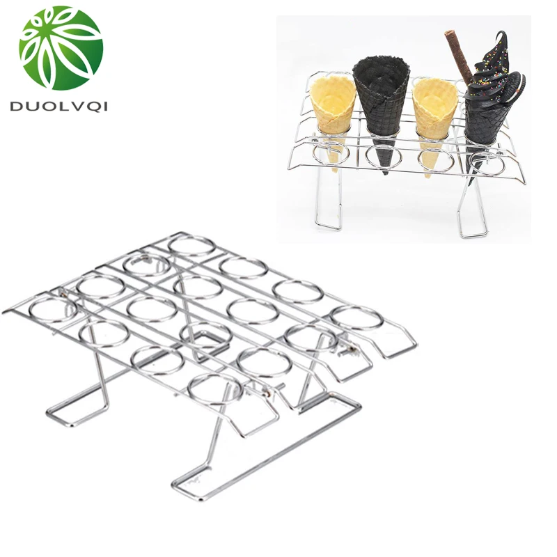 Stainless Steel Ice Cream Cone Display Rack Stand Diy Ice Cream Cone