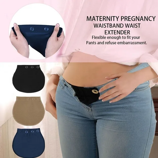 2pcs/6pcs/10pcs Pant Waist Extender Belt, Elastic And Adjustable Waistband  To Increase Size And Support Pregnant Women, Add Extra Length To Your Pants  With Button