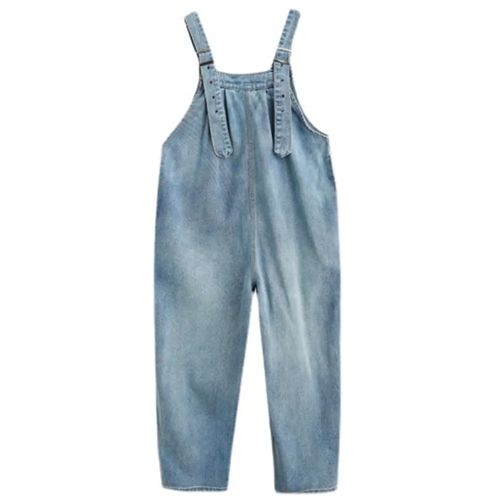 Джинсовый комбинезон женский джинсовый комбинезон-шаровары с широкими