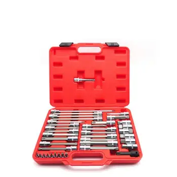 

39PC Hexagon socket Spline Bit Socket Set 12 angle First batch engine cylinder head screw ball head screwdriver 1/4" 1/2" Drive