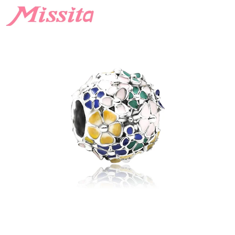 MISSITA 2019 новый красочный цветок шармы подходит для брендовых браслетов женщин