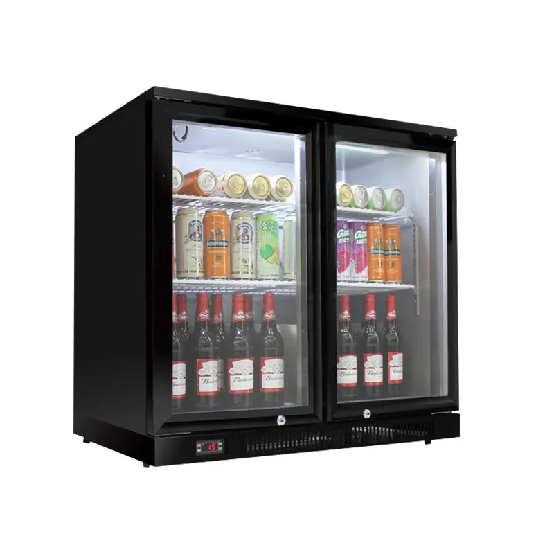Double door Коммерческий Интеллектуальный холодильник двойная дверь три двери прямой холодный лед винный шкаф Бар KTV пиво напиток холодильник - Цвет: Double door