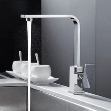 Kitchen Sink Faucet, 360 Degree Rotating Kitchen Hot and Cold Faucet Square Tube Faucet