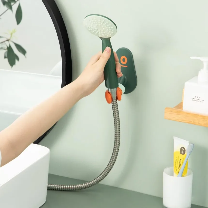 Punch-free universal shower bracket bathroom suction cup adjustment nozzle head fixed seat accessories | Дом и сад