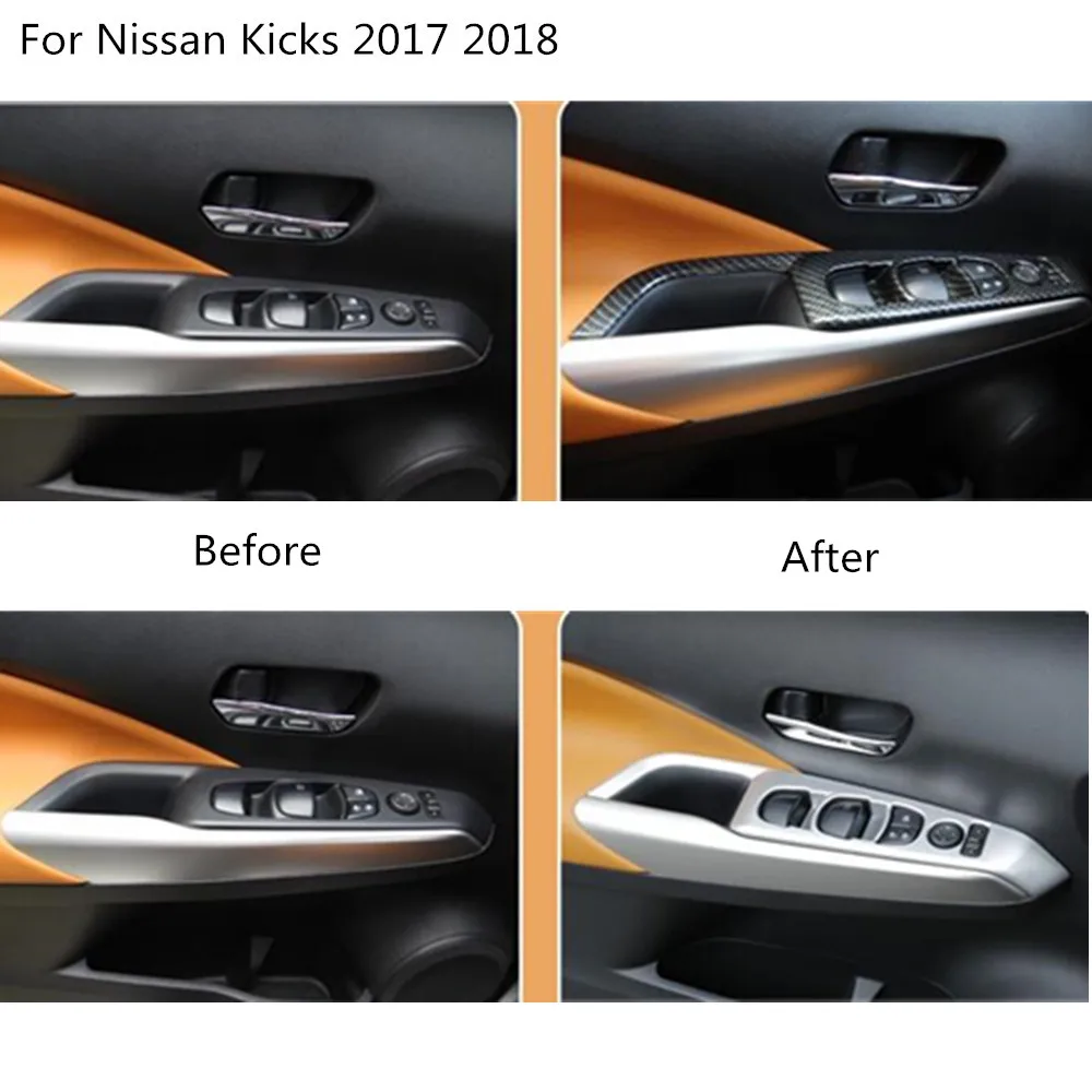 Для Nissan Kicks дверь автомобиля Окно Стекло внутренняя панель подлокотник лифт для кнопки переключателя рама литья 4 шт