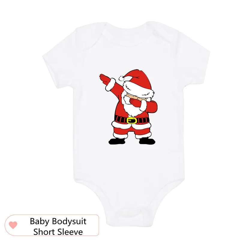 Camiseta negra de manga corta de algodón con estampado de Papá Noel para la familia, ropa a juego para la Navidad para padre, madre e hijos