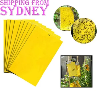 

10/20Pc Yellow Sticky Insect Killer Whitefly Thrip Fruit Fly Gnat Leafminer Trap Aphids Wasp Lot Home Garden Farm House Tools Mo