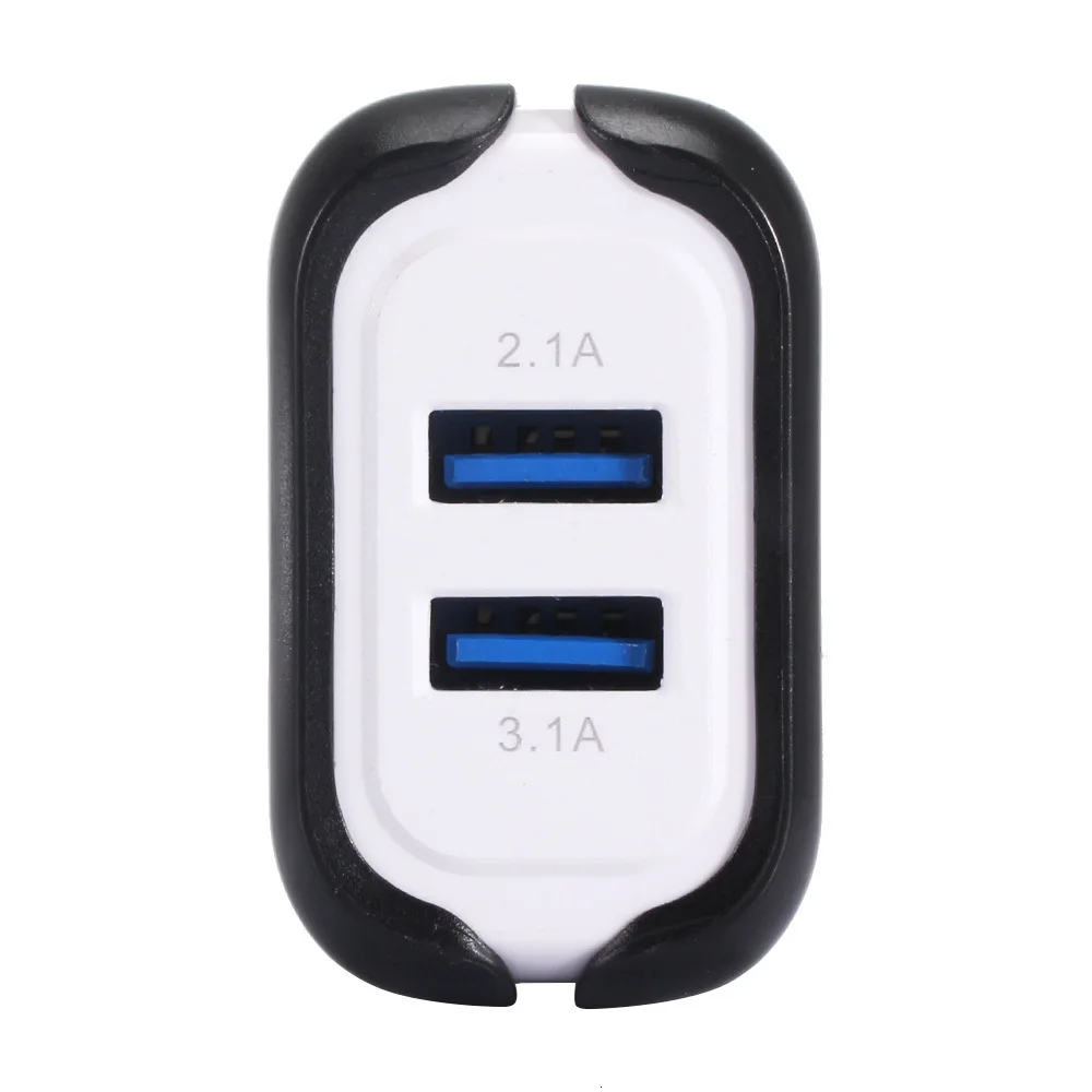 Быстрое зарядное устройство, двойной USB, зарядное устройство для телефона, 3.1A, быстрая зарядка, ЕС, США, вилка, мобильный дорожный настенный адаптер для iPhone X, iPad, samsung, планшета