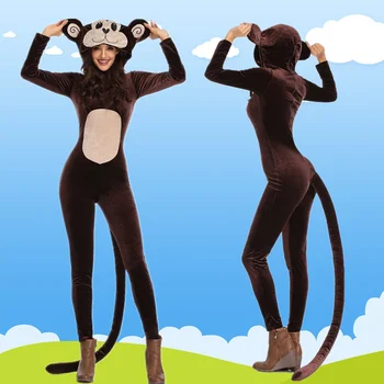 

2019 new cosplay Halloween lady role playing animal naughty little monkey masquerade performance costume female onesies