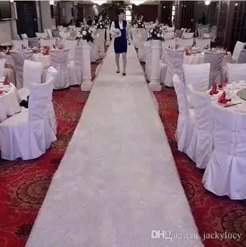 

New Arrival 2m Wide X 10 m/rol White Plush Wedding Carpet Aisle Runner For Holiday Party Decorations Supplies Free Shipping