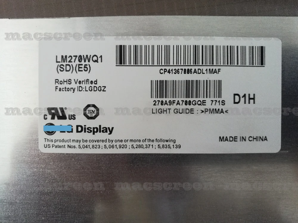 LM270WQ1 SDE5 подлинный ЖК-экран LM270WQ1(SD)(E5) для A1312 2011 IMac 2" LM270WQ1 SD E5 ЖК-панель