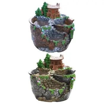 

Resin Flowerpot Office Potted Holder Home Desktop Succulent Plants Planter