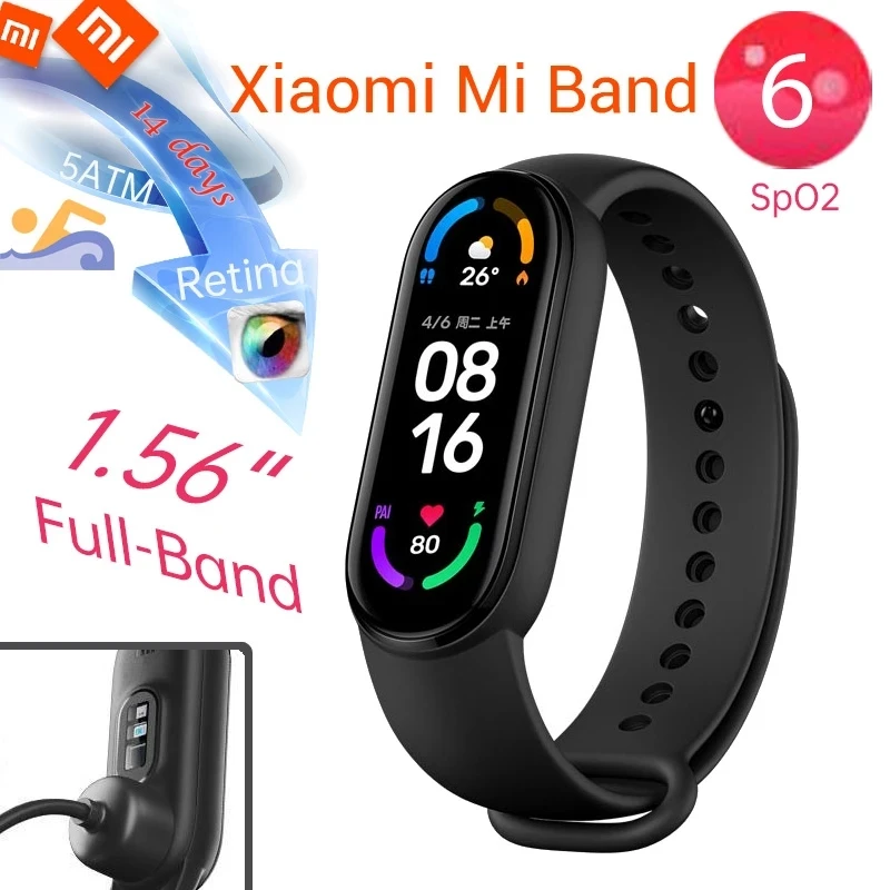 Xiaomi-pulsera inteligente Mi Band 6, accesorio deportivo
