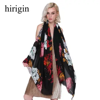 

New Luxury Brand for Woman Print Scarf Russian Ethnic Style Cotton Flower Pattern Tassel Winter Warm Square Blanket Scarf Shawl